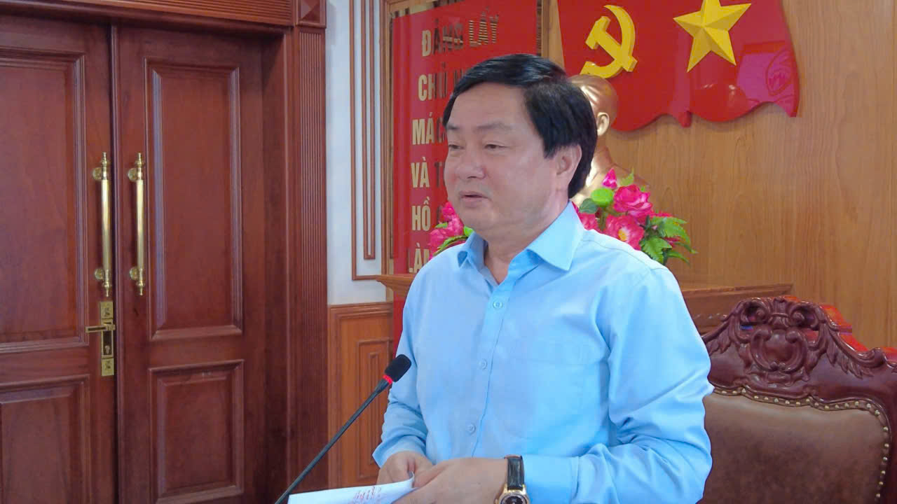 Bí thư Tỉnh ủy làm việc với Ban Thường vụ Huyện ủy Tân Thạnh